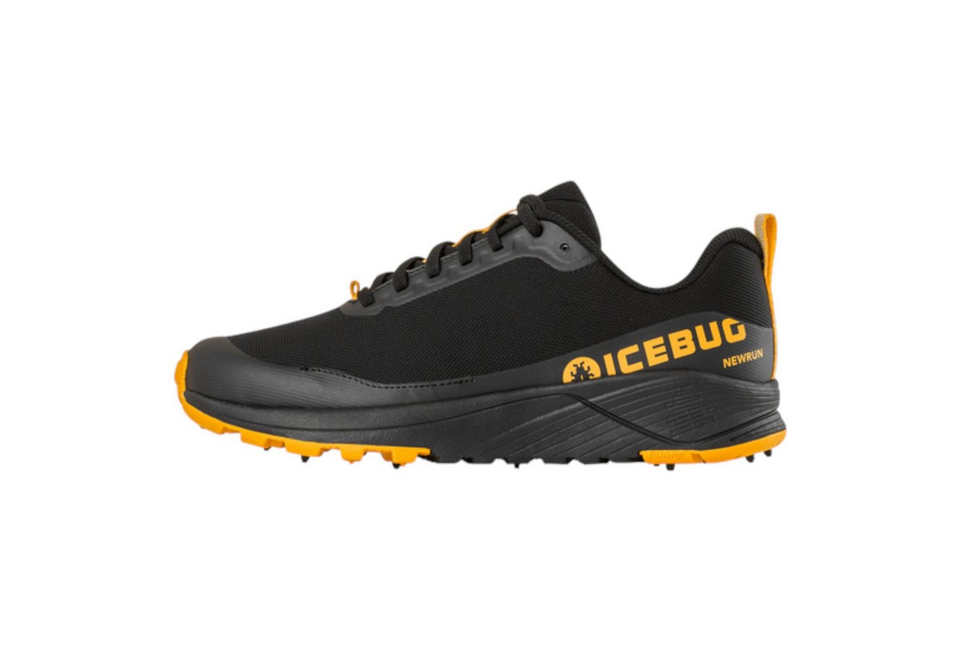icebug NewRun BUGrip - mit 17 dynamischen Hartmetall-Spikes - schwarz/apricot Laufschuh