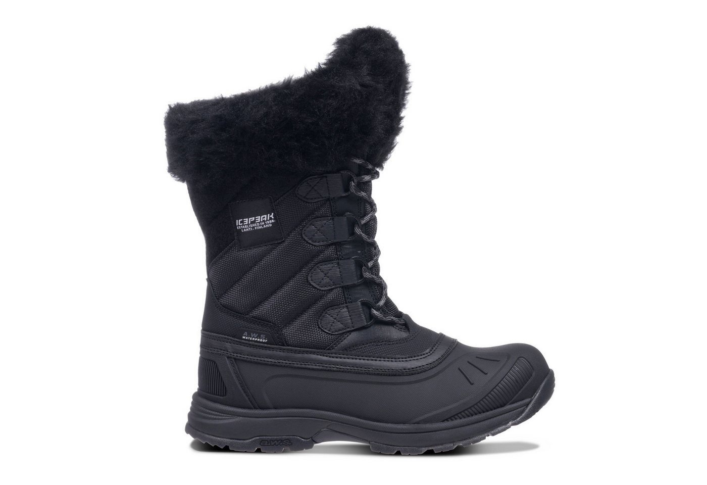 icepeak ANSINA MS Winterboots Winterschuhe, Winterstiefel, Snowboots, gefüttert & wasserdicht (schwarz)
