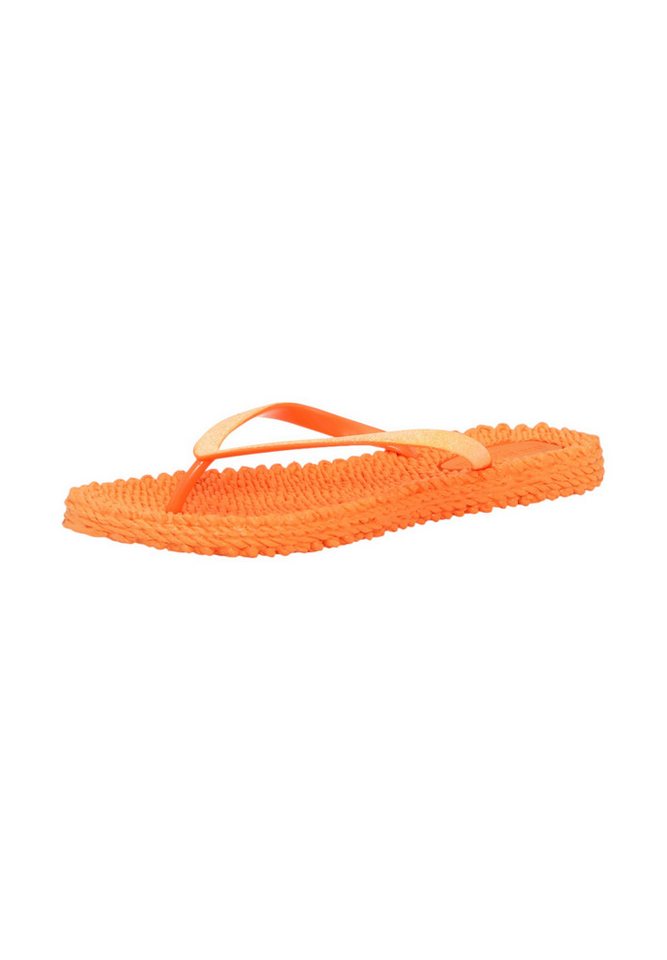 Ilse Jacobsen CHEERFUL01 Zehentrenner Leicht & flexibel, Massageeffekt, mit Glitzer, angenehmes Tragegefühl (orange)