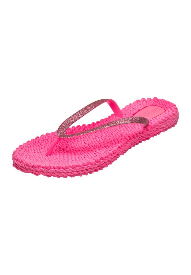 Ilse Jacobsen CHEERFUL01 Zehentrenner Leicht & flexibel, Massageeffekt, mit Glitzer, angenehmes Tragegefühl (rosa)