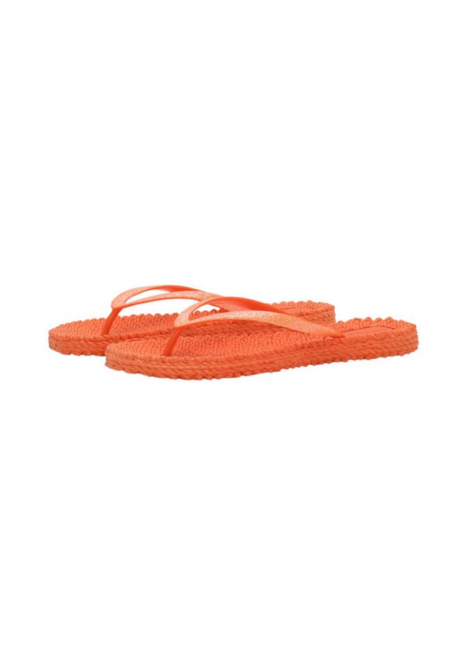 Ilse Jacobsen CHEERFUL01 Zehentrenner Leicht & flexibel, Massageeffekt, mit Glitzer, angenehmes Tragegefühl (orange)