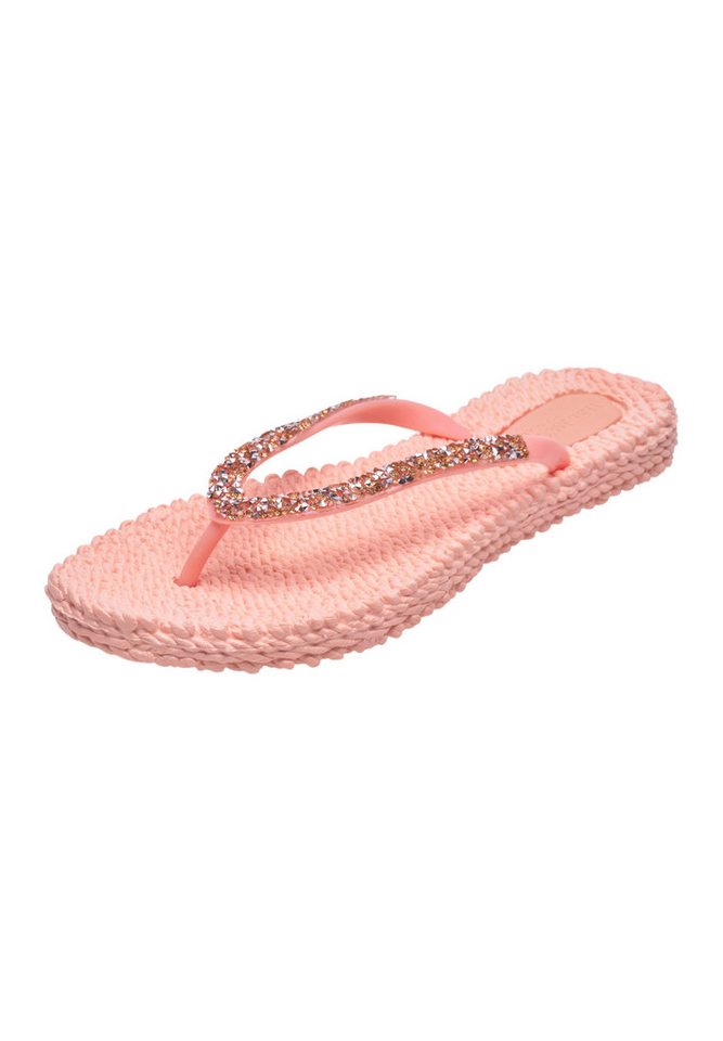 Ilse Jacobsen CHEERFUL03G Zehentrenner Leicht & flexibel, Massageeffekt, mit Glitzer (orange)