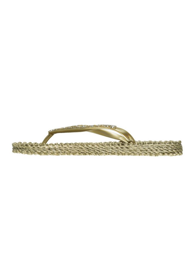 Ilse Jacobsen CHEERFUL03G Zehentrenner Leicht & flexibel, Massageeffekt, mit Glitzer (platin)