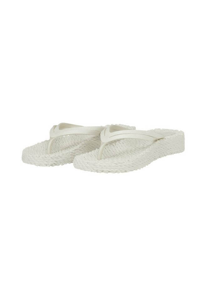 Ilse Jacobsen CHEERFUL13 Zehentrenner Leicht & flexibel, modische Plateausohle, Massageeffekt, mit Glitzer (beige)