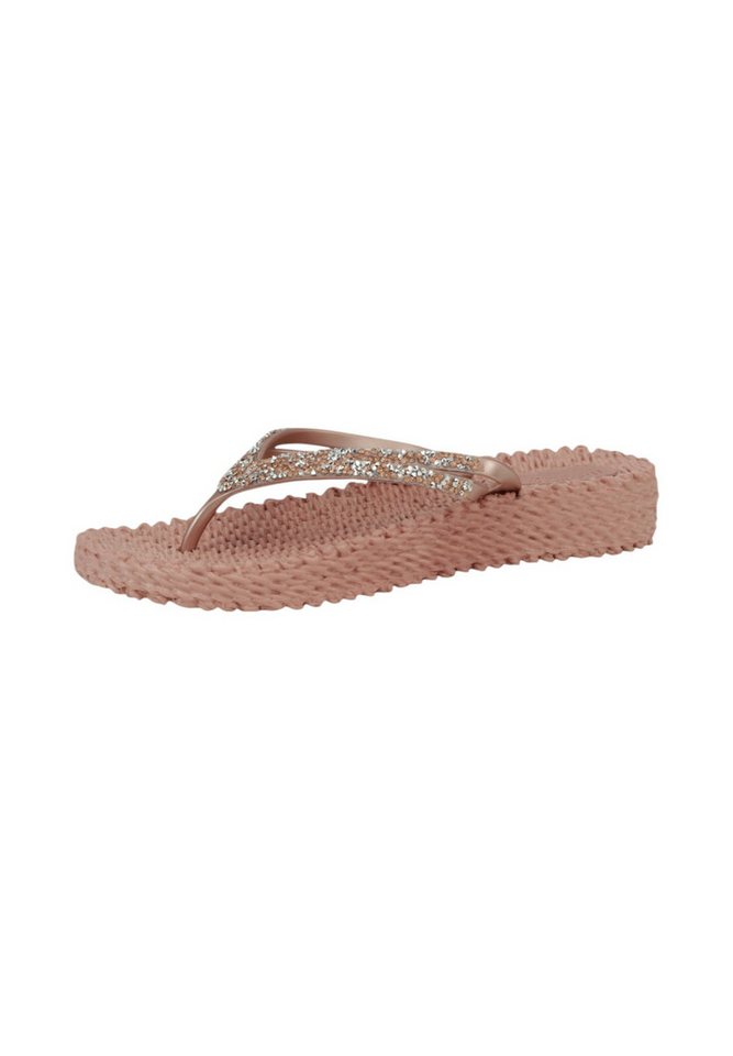 Ilse Jacobsen CHEERFUL15 Zehentrenner Leicht & flexibel, modische Plateausohle, Massageeffekt, mit Glitzer (misty rose)