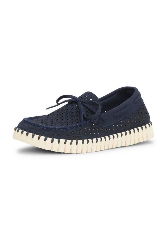 Ilse Jacobsen TULIP3074 Slipper Plateausohle, atmungsaktive Mikrofaser, hoher Tragekomfort (Dark Indigo Pearled Ivory)