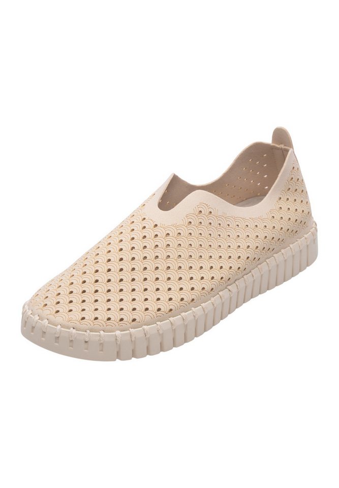 Ilse Jacobsen TULIP3275 Sneaker Plateausohle, atmungsaktive Mikrofaser, hoher Tragekomfort (beige)