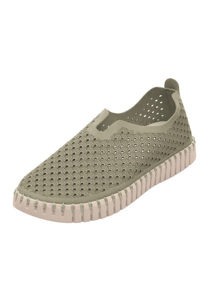 Ilse Jacobsen TULIP3275 Sneaker Plateausohle, atmungsaktive Mikrofaser, hoher Tragekomfort (grün)