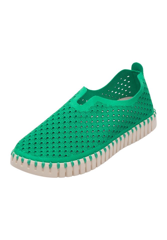 Ilse Jacobsen TULIP3275 Sneaker Plateausohle, atmungsaktive Mikrofaser, hoher Tragekomfort (grün)