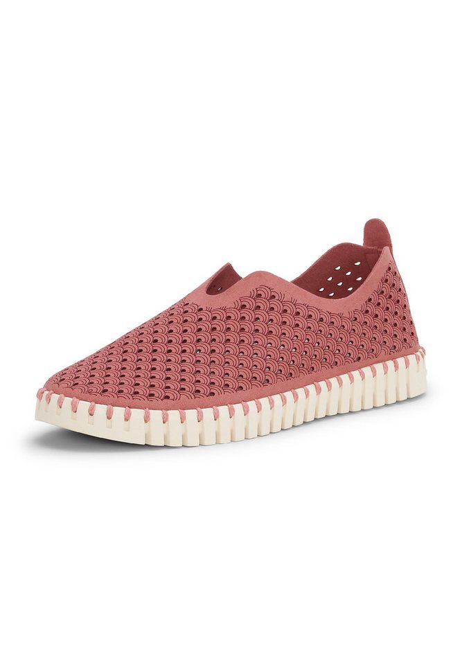 Ilse Jacobsen TULIP3275 Sneaker Plateausohle, atmungsaktive Mikrofaser, hoher Tragekomfort (Rouge Pearled Ivory)