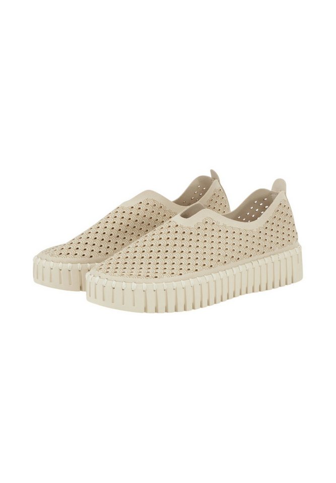 Ilse Jacobsen TULIP3373 Sneaker Plateausohle, atmungsaktive Mikrofaser, hoher Tragekomfort (beige)