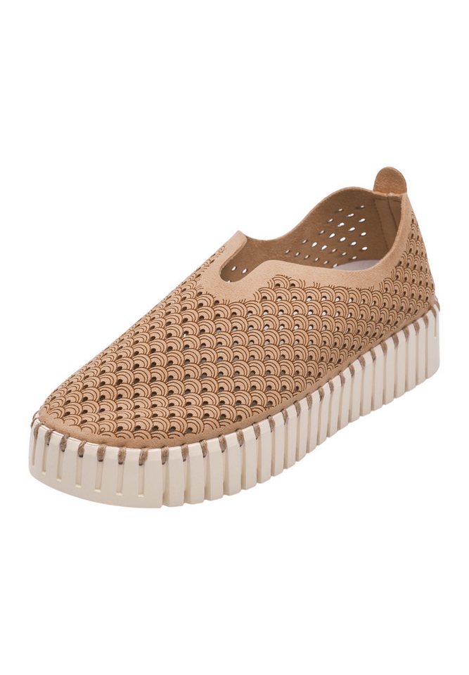 Ilse Jacobsen TULIP3373 Sneaker Plateausohle, atmungsaktive Mikrofaser, hoher Tragekomfort (braun)