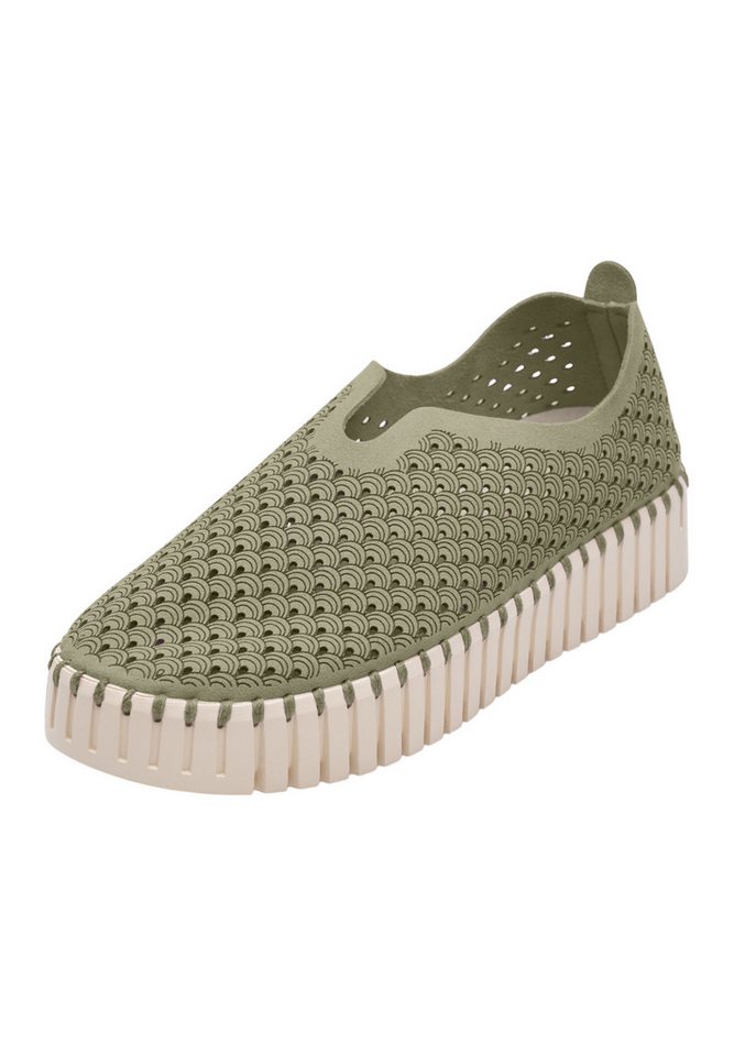 Ilse Jacobsen TULIP3373 Sneaker Plateausohle, atmungsaktive Mikrofaser, hoher Tragekomfort (grün)