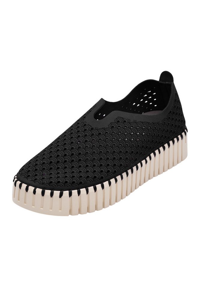 Ilse Jacobsen TULIP3373 Sneaker Plateausohle, atmungsaktive Mikrofaser, hoher Tragekomfort (schwarz)