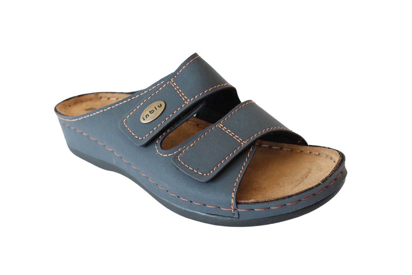 INBLU Klettverschluss Pantolette Hausschuh