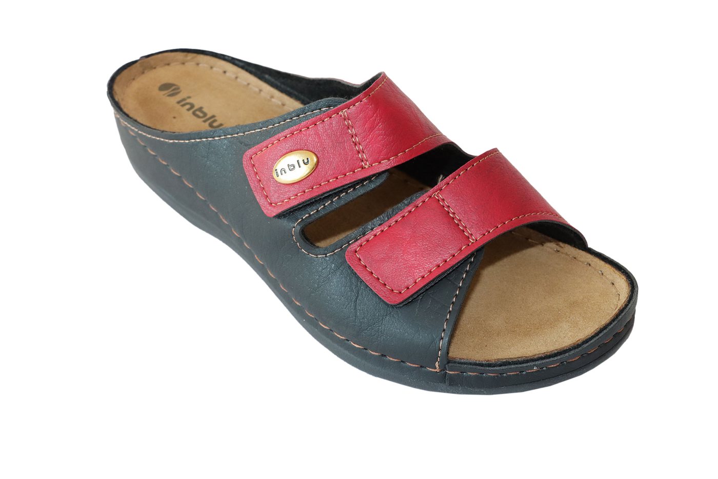 INBLU Klettverschluss Pantolette Hausschuh