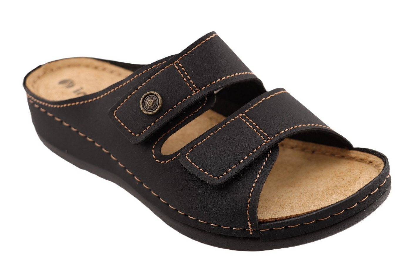 INBLU Klettverschluss Pantolette Hausschuh