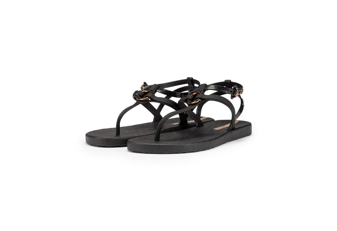 Ipanema ATENA SANDAL FEM - Sandalen Sandale Elegante Sommer-Sandale - Metall-Ring - verstellbare Schnalle (schwarz)
