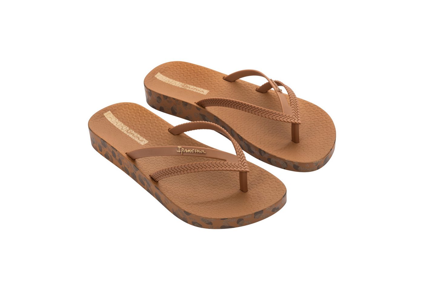Ipanema BOSSA SOFT V FEM - Zehentrenner / Flip Flop Zehentrenner Flip Flop mit bedruckter Außensohle - geteilter Riemen (braun)