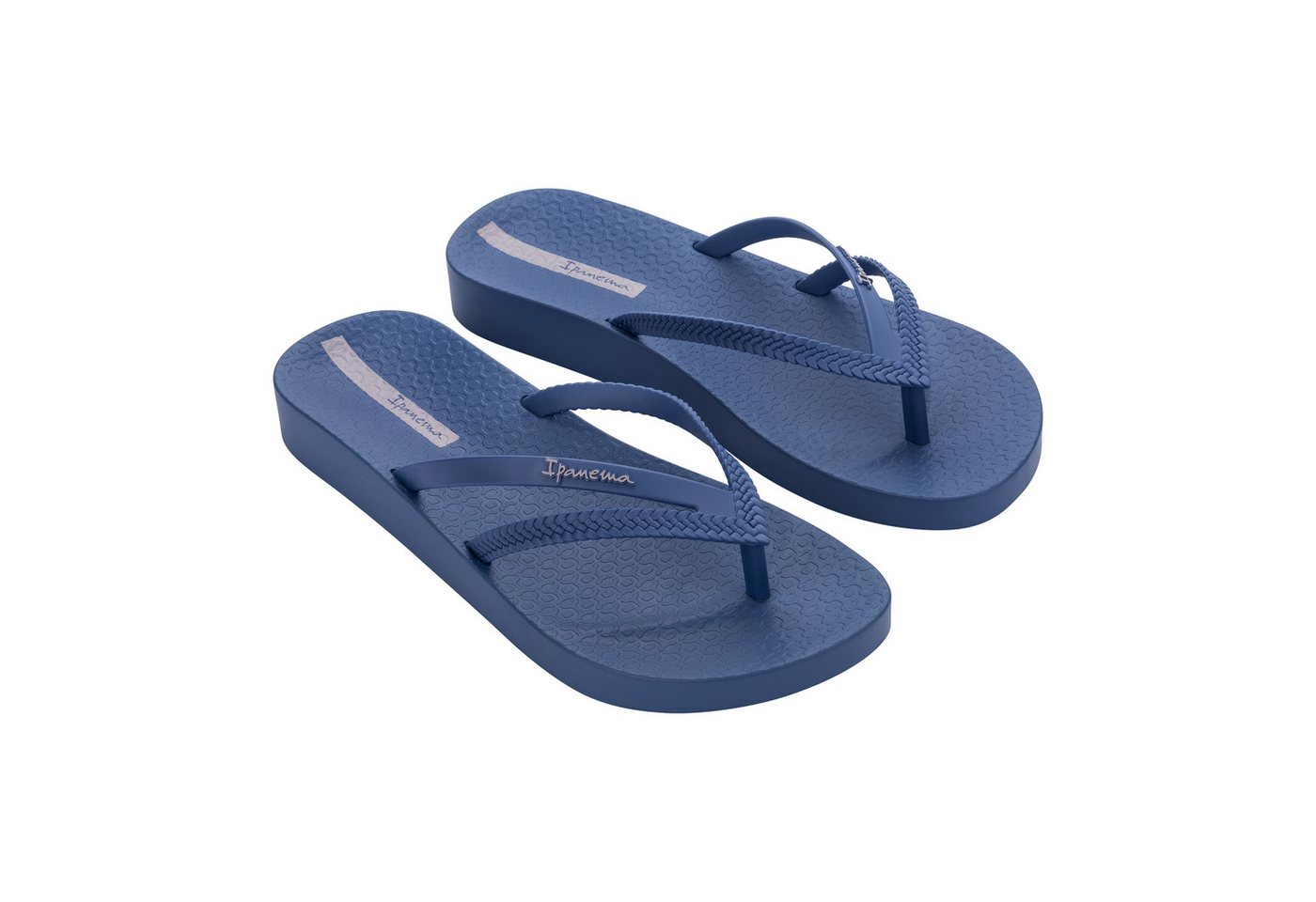 Ipanema BOSSA SOFT V FEM - Zehentrenner / Flip Flop Zehentrenner Flip Flop mit bedruckter Außensohle - geteilter Riemen (blau)
