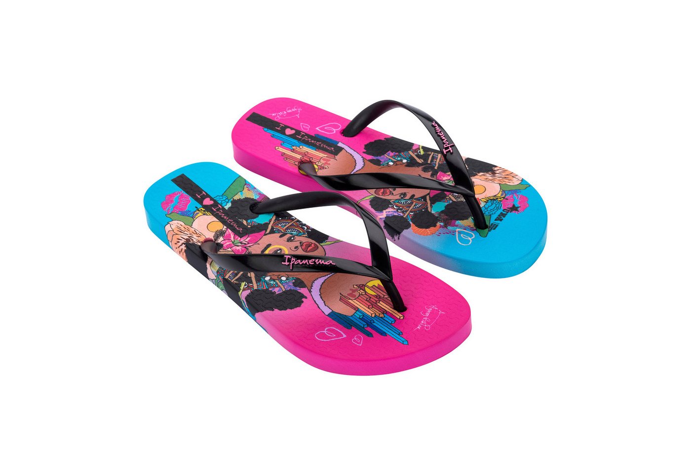 Ipanema GRAFFITI V FEM - Zehentrenner / Flip Flop Zehentrenner bunte Flip Flops - wasserfest - auffällige Design (rosa)