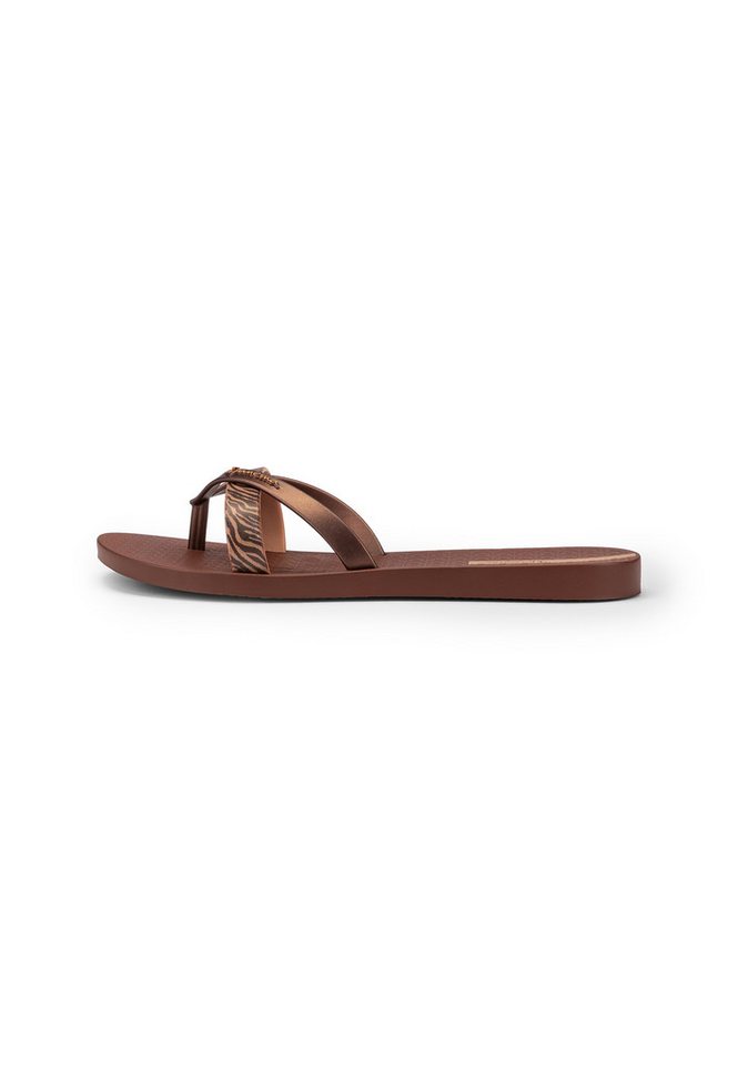 Ipanema KIREI CHIC FEM - Zehentrenner / Flip Flop Zehentrenner Flip Flop mit auffälligem dritten Riemen - rutschfest - bedruckt (braun)