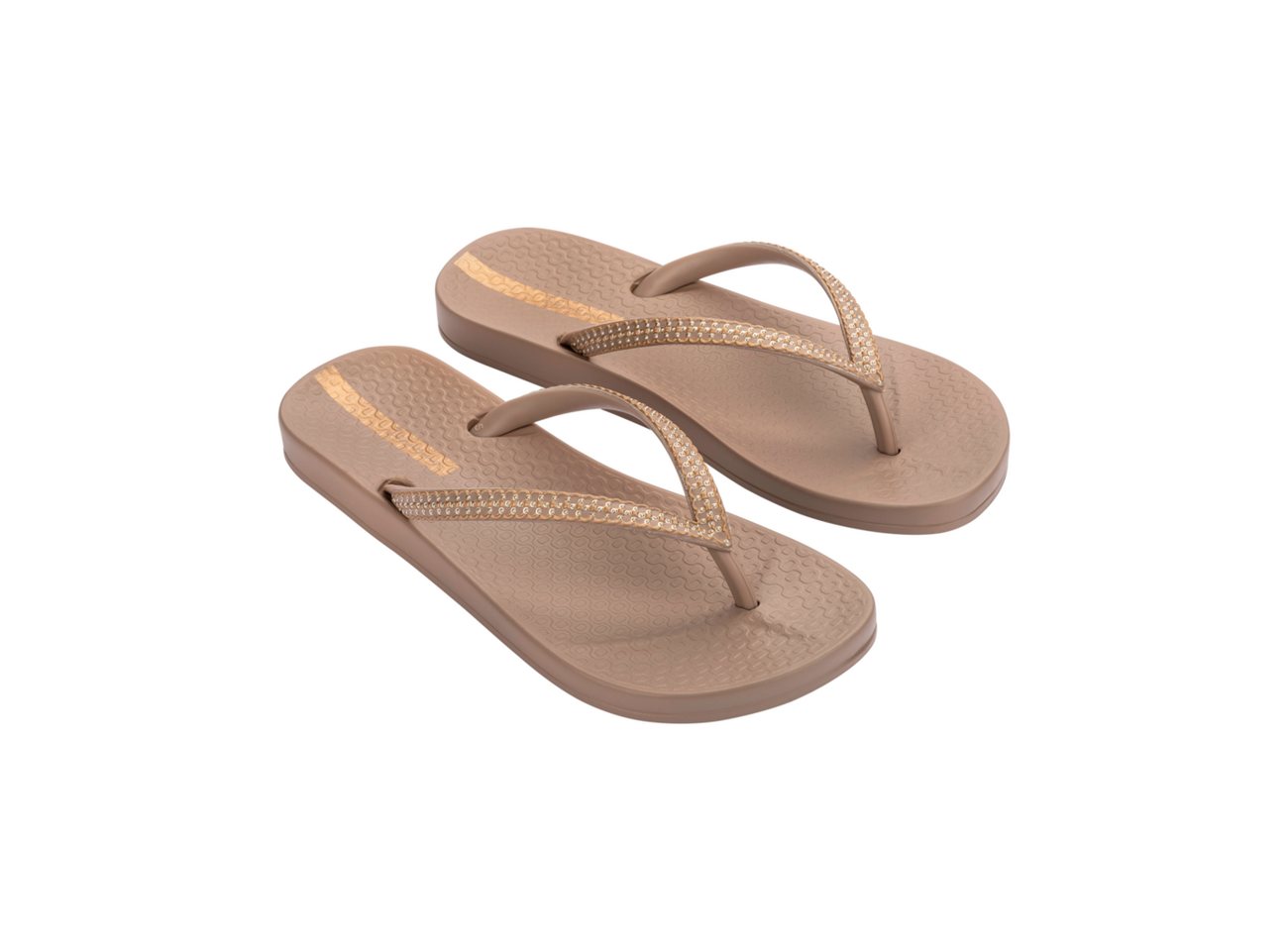 Ipanema MESH X FEM Zehentrenner für Alltag, ohne Verschluss, sportlicher Stil, mit Gummilaufsohle (beige/braun)
