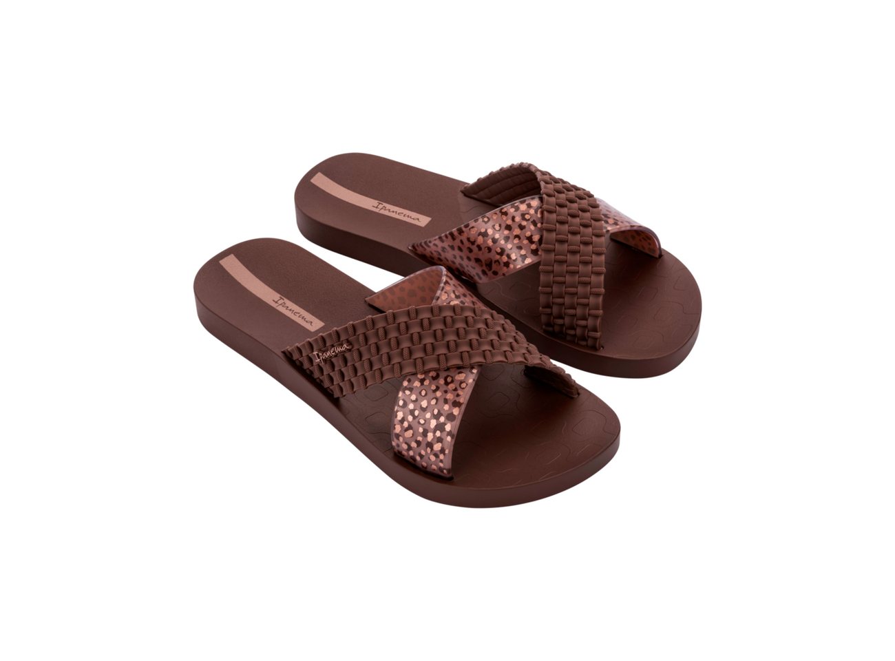 Ipanema SENSE SLIDE FEM Sandale für Alltag, ohne Verschluss, sportlicher Stil, mit Gummilaufsohle (braun)