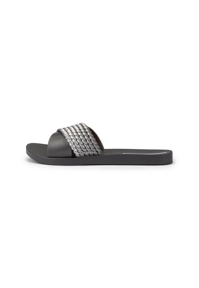 Ipanema STREET II FEM - Badelatschen / Slides Pantolette Bade-Slides mit Riemen in Stahlseil-Optik (grau)