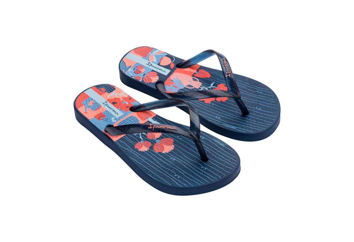Ipanema TEMAS GIRLS KIDS - Zehentrenner / Flip Flop Zehentrenner bedruckte Innensohle - rutschfest - wasserfest (blau)