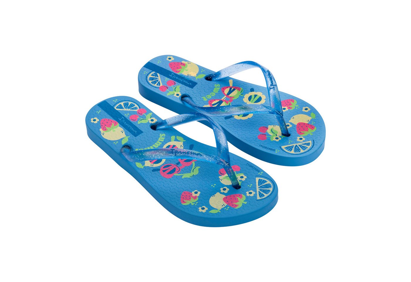 Ipanema TEMAS GIRLS KIDS - Zehentrenner / Flip Flop Zehentrenner bedruckte Innensohle - rutschfest - wasserfest (blau)