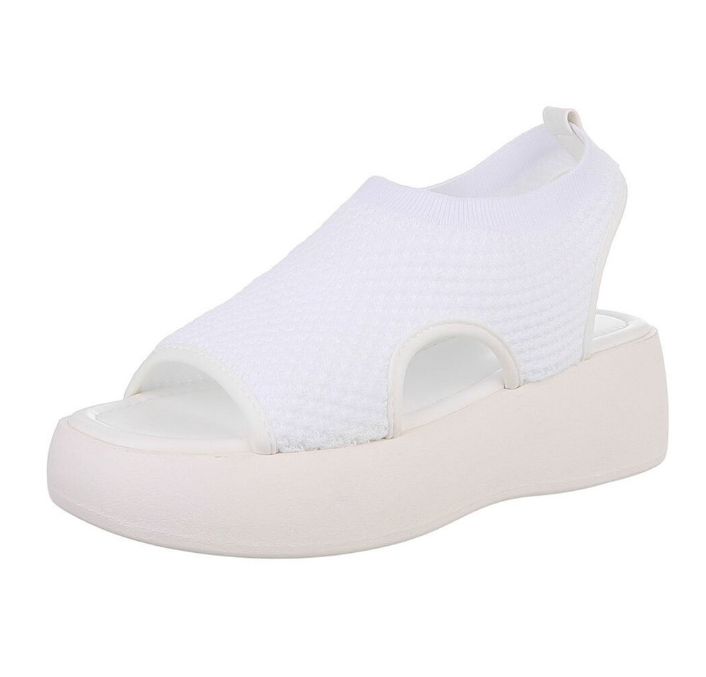 Ital-Design Atmungsaktive Plattformsandale für Damen im Alltag Plateausandaletten (89852491) Keilabsatz/Wedge Keilsandaletten in Weiß