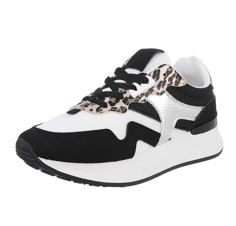 Ital-Design Bequeme Damen Sneakers mit stilvollem Design Sneaker (89929885) Keilabsatz/Wedge Sneakers Low in Weiß