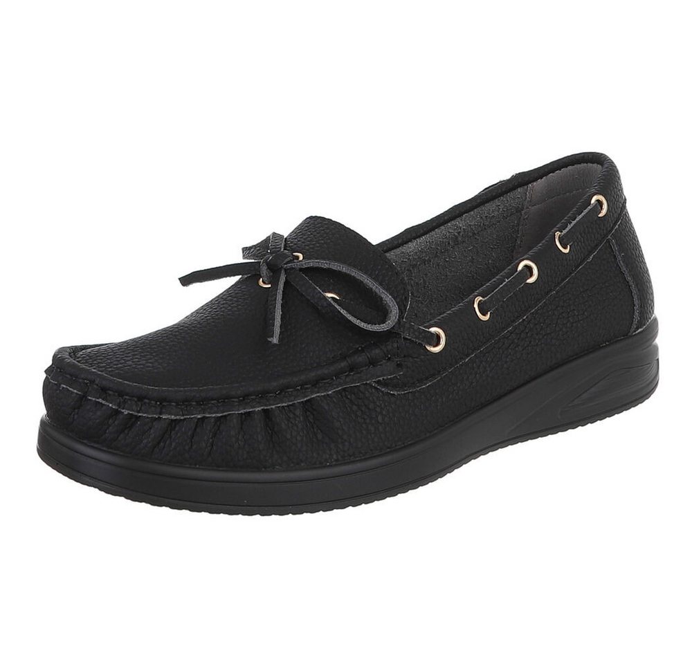 Ital-Design Bequeme Mokassins für Damen mit eleganten Details Slipper (91261437) ultraleichte und komfortable Sohle
