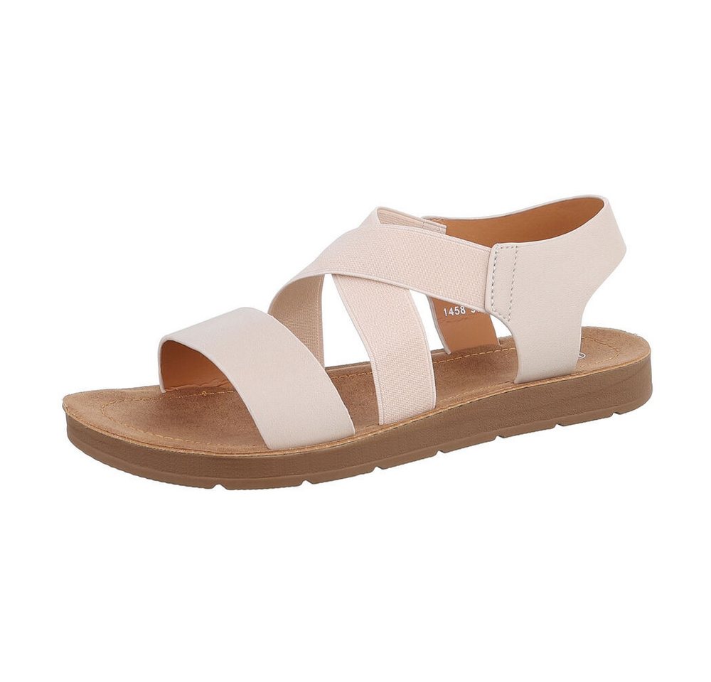 Ital-Design Bequeme Sandalen für den Alltag mit optimaler Passform Riemchensandalette (86345371) Flach Riemchensandalen in Beige