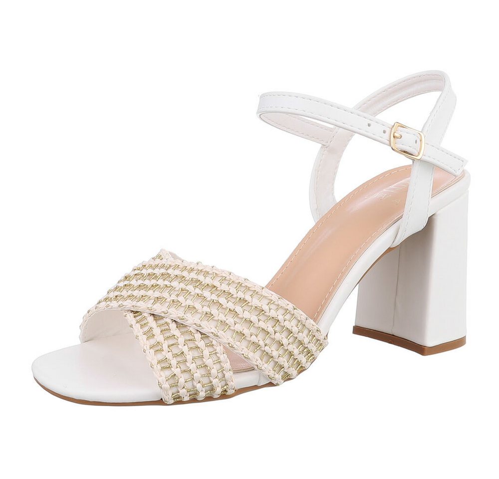 Ital-Design Bequeme Sandalen mit Blockabsatz - Ideal für jeden Anlass Sandalette (89092286) Blockabsatz Sandalen & Sandaletten in Weiß