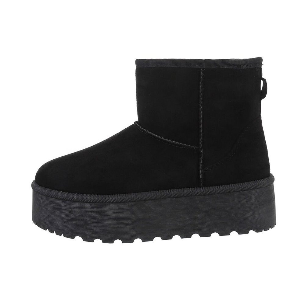 Ital-Design Bequemer Schaftschuh für Damen – stilvoll und warm Snowboots (84206800) Flach Plateaustiefeletten in Schwarz