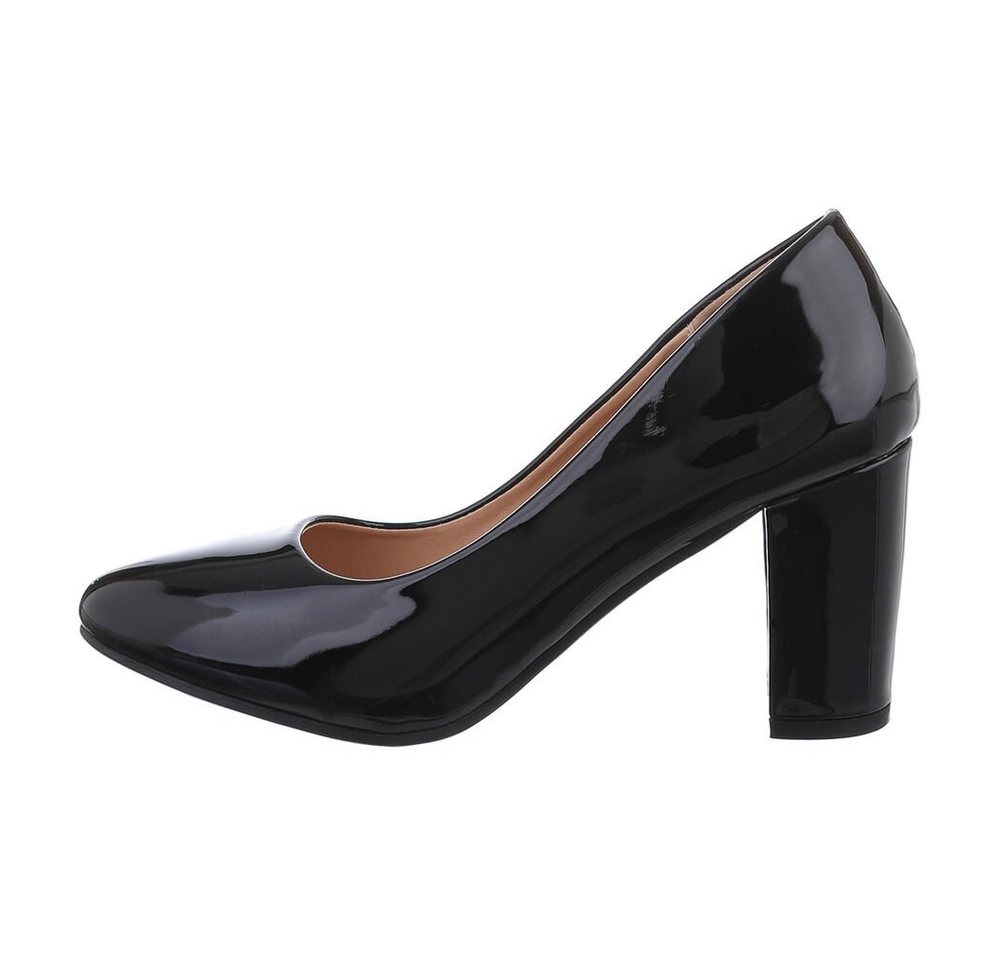 Ital-Design Damen Abendschuhe Elegant High-Heel-Pumps (81409850) Blockabsatz High Heel Pumps in Schwarz