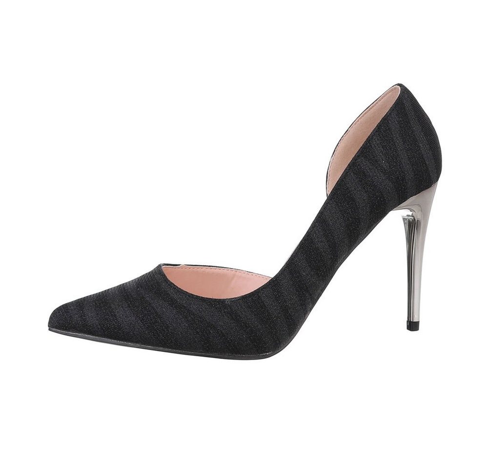 Ital-Design Damen Abendschuhe Elegant High-Heel-Pumps Pfennig-/Stilettoabsatz High Heel Pumps in Schwarz