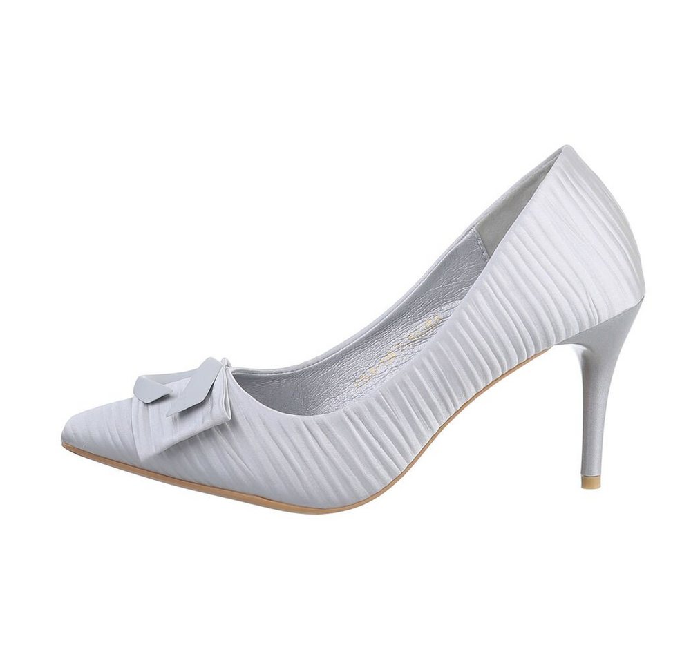 Ital-Design Damen Abendschuhe Elegant High-Heel-Pumps Pfennig-/Stilettoabsatz High Heel Pumps in Silber