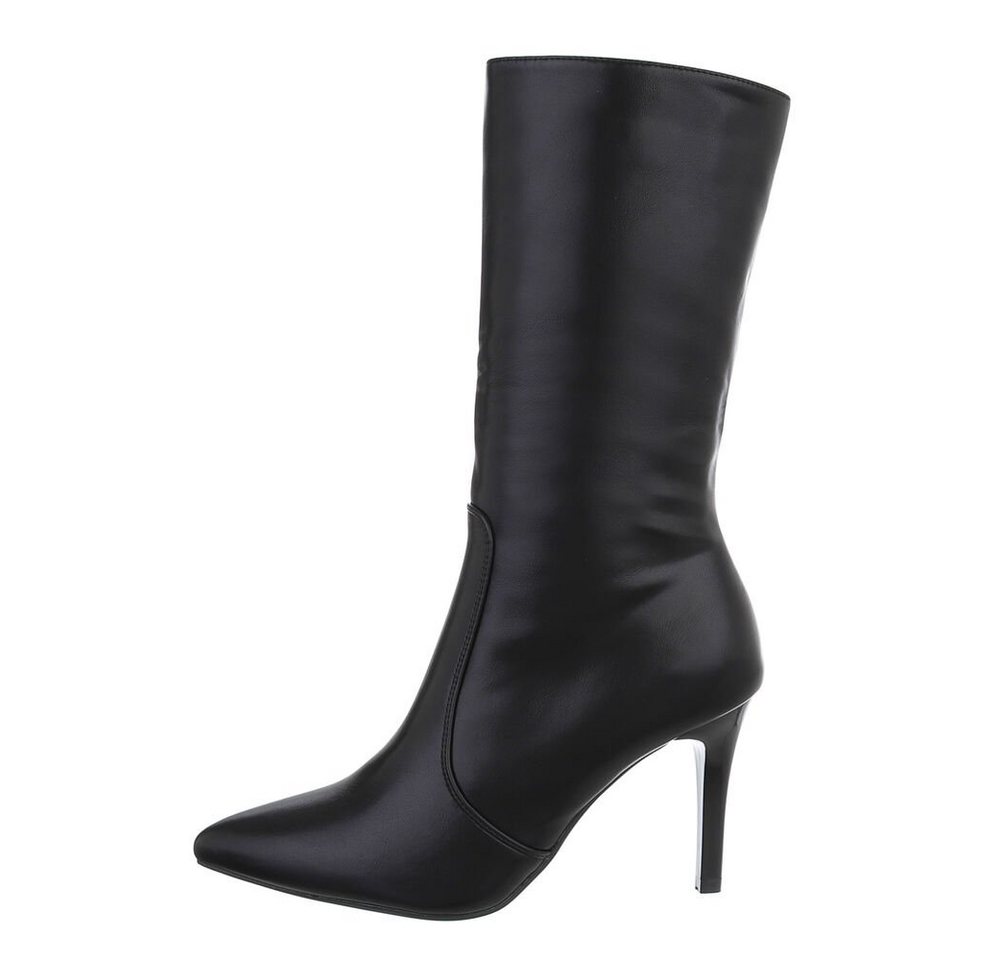 Ital-Design Damen Abendschuhe Elegant High-Heel-Stiefel (85080913) Pfennig-/Stilettoabsatz High-Heel Stiefel in Schwarz
