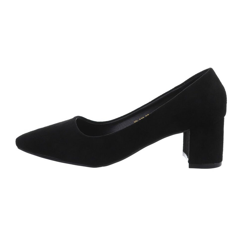Ital-Design Damen Abendschuhe Elegant Pumps (83448060) Blockabsatz Klassische Pumps in Schwarz