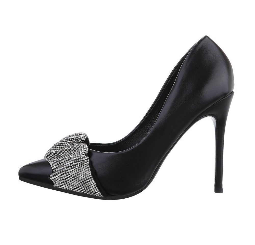 Ital-Design Damen Abendschuhe Party & Clubwear High-Heel-Pumps Pfennig-/Stilettoabsatz High Heel Pumps in Schwarz