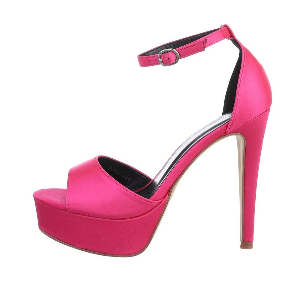 Ital-Design Damen Abendschuhe Party & Clubwear Plateausandaletten Pfennig-/Stilettoabsatz Sandalen & Sandaletten in Pink