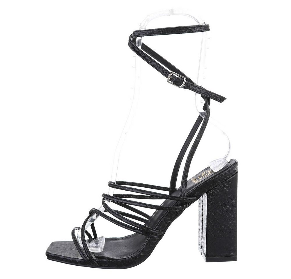 Ital-Design Damen Abendschuhe Party & Clubwear Sandalette (83448446) Blockabsatz Sandalen & Sandaletten in Schwarz