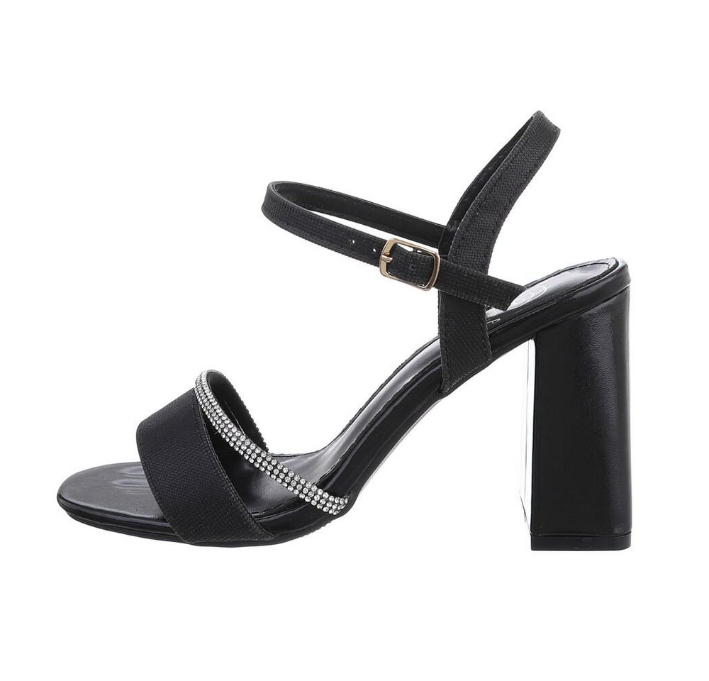 Ital-Design Damen Abendschuhe Party & Clubwear Sandalette (83448538) Blockabsatz Sandalen & Sandaletten in Schwarz