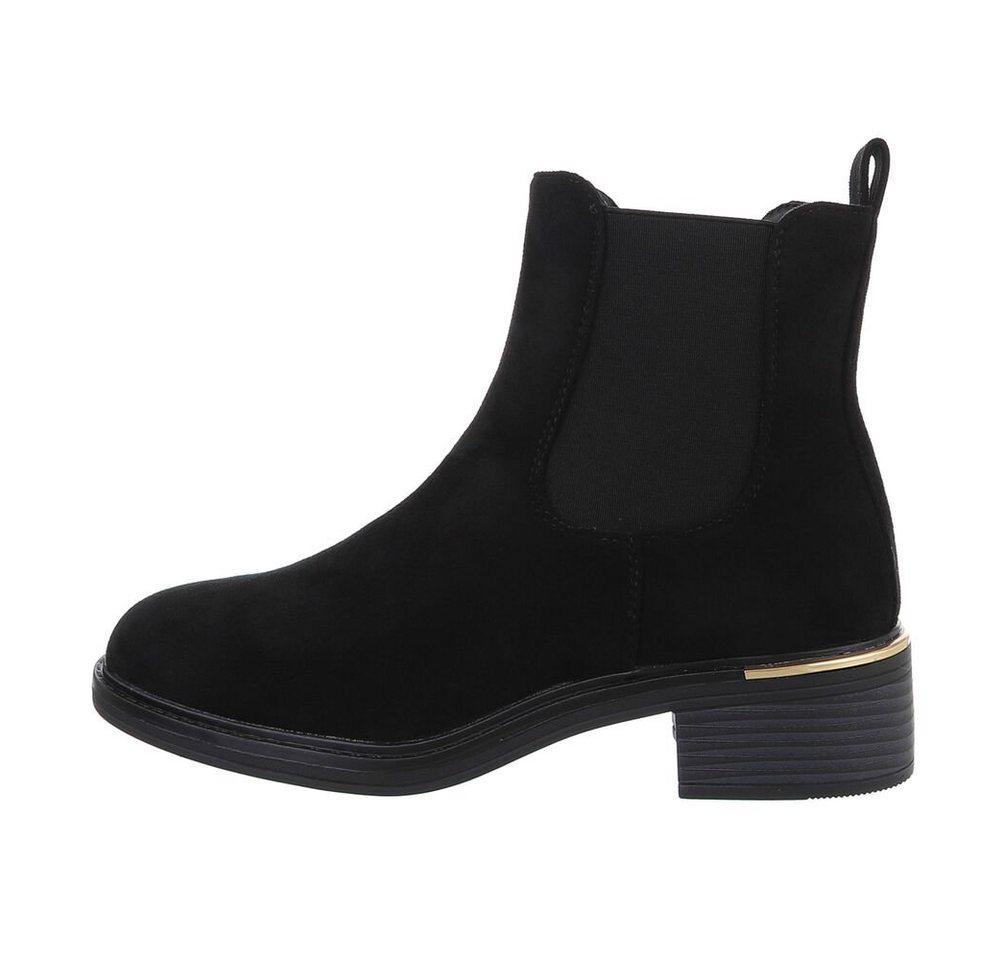 Ital-Design Damen Chelsea Freizeit Chelseaboots (84337989) Blockabsatz Chelsea Boots in Schwarz