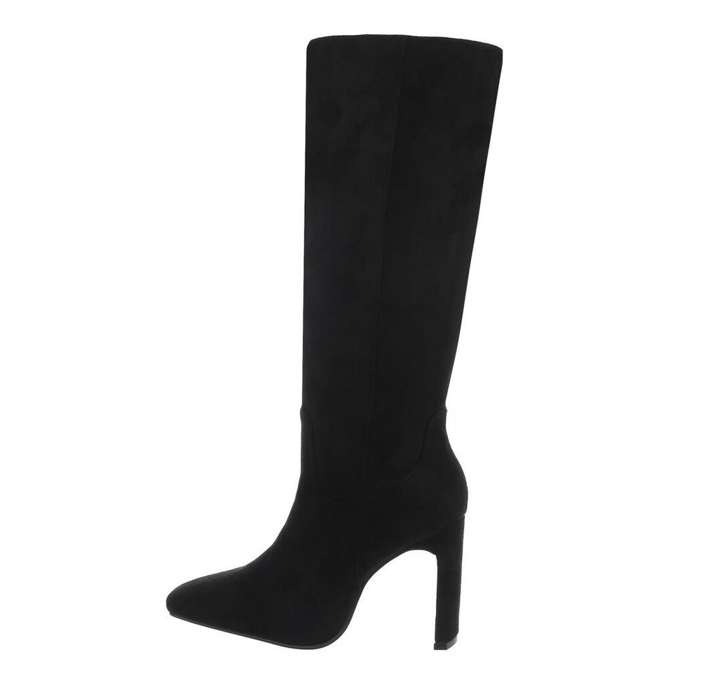 Ital-Design Damen Elegant High-Heel-Stiefel (81441167) Blockabsatz High-Heel Stiefel in Schwarz
