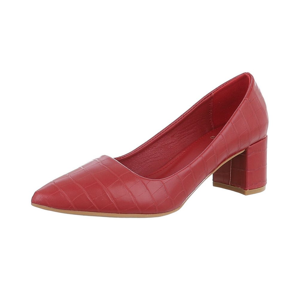Ital-Design Damen Elegant Pumps (87117918) Blockabsatz Klassische Pumps in Rot