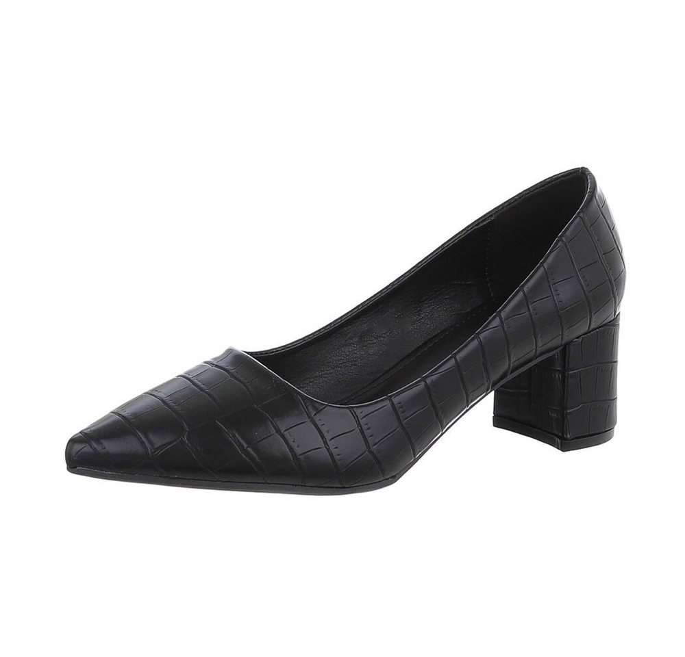 Ital-Design Damen Elegant Pumps (87117946) Blockabsatz Klassische Pumps in Schwarz
